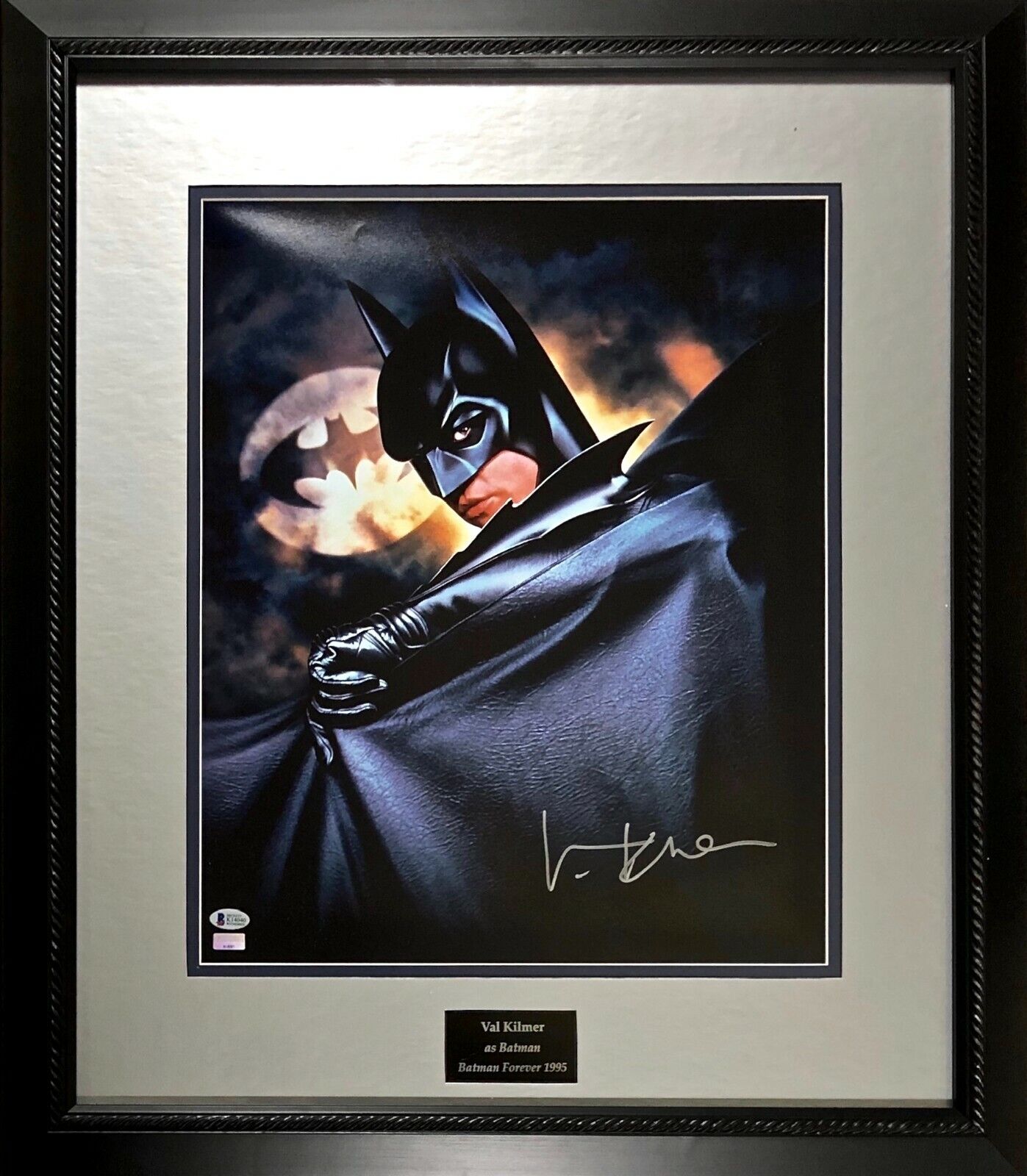 VAL KILMER Autographed Hand SIGNED16x20 BATMAN FOREVER Photo Poster painting FRAMED BECKETT NICE