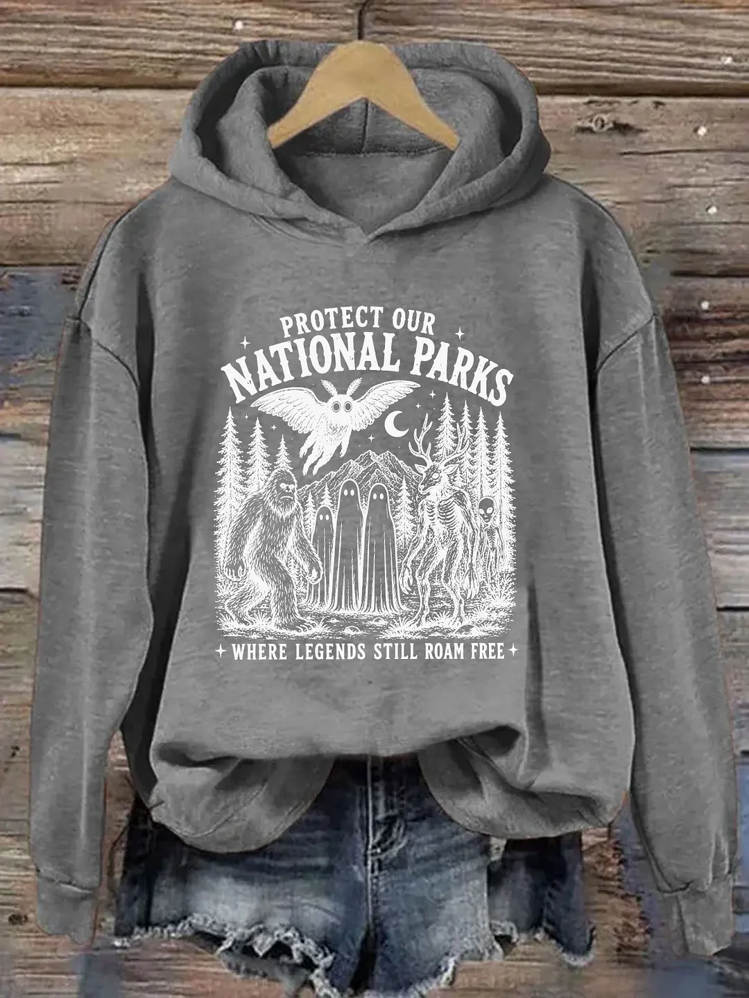 Protect Our National Parks Bigfoot Cryptid Nature Hoodie