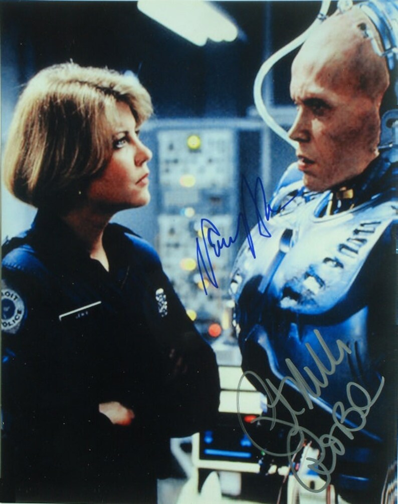 ROBOCOP cast X2 Peter Weller & Nancy Allen 8x10 wCOA