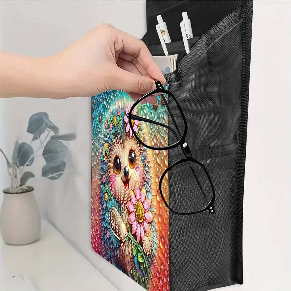 5D DIY Hedgehog Diamond Painting Hanging Storage Bag Diamond Art Organizer Box Home Decor 