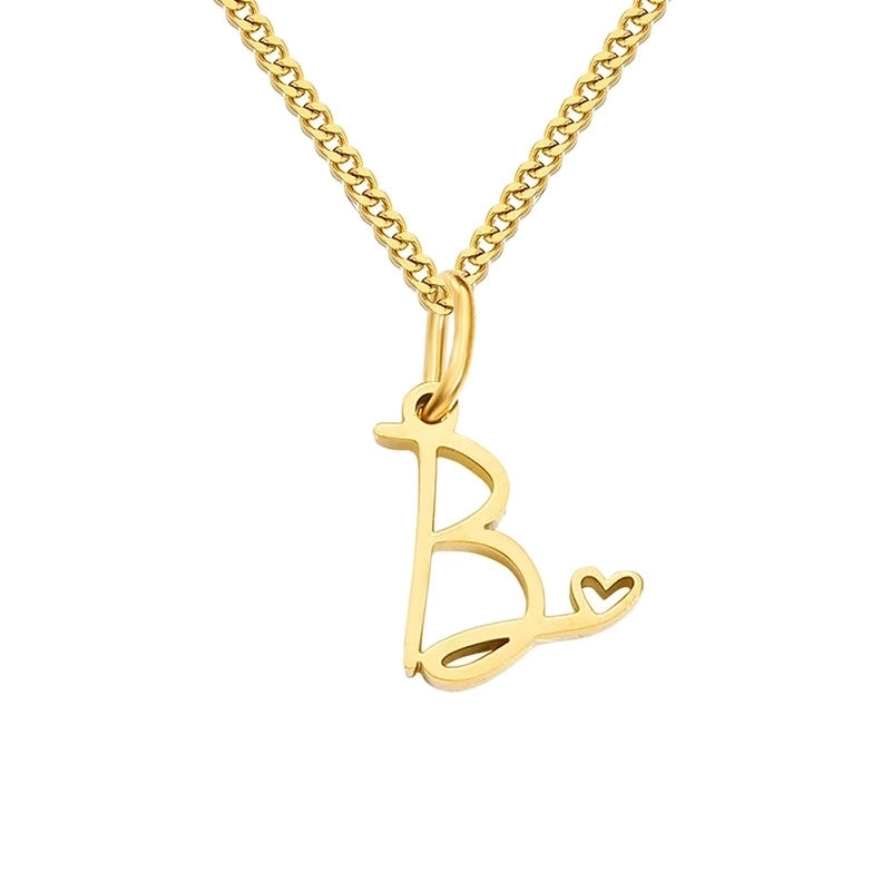 Stainless Steel Minimalist Plating Letter Solid Color Pendant Necklace