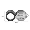 10X Jewelery Loupe Hexagonal Metal Mini Magnifying Glass 20.5mm Magnifier