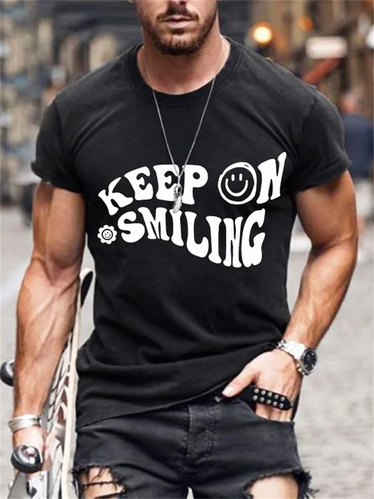 Men's Keep On Smiling Comfy T Shirt