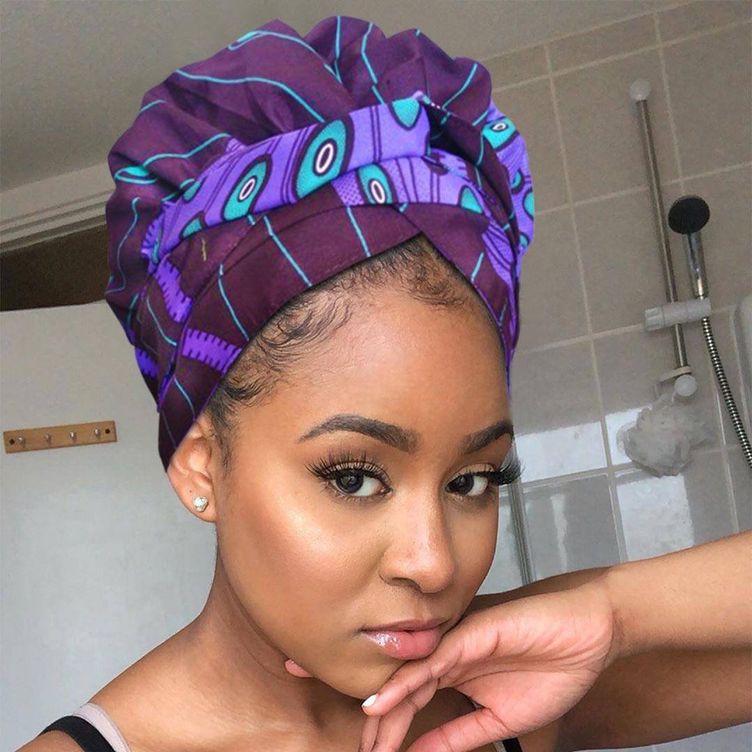 African Print Head Wrap With Satin-Lined - AW1832