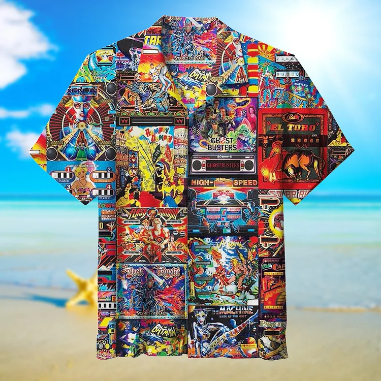 Pinball Parlor Retro Arcade Puzzle|Unisex Hawaiian Shirt