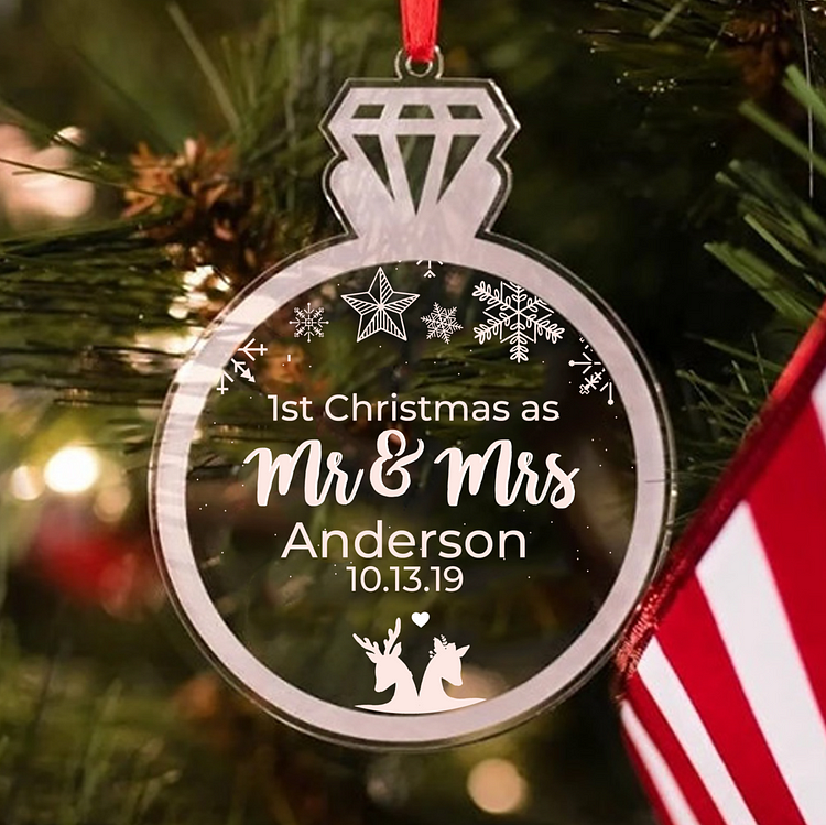 Personalized 1st Christmas As Mr. & Mrs. Ornament for Couple