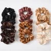 12PCS Neutural Colors Satin Hair Band Scrunchies Set
