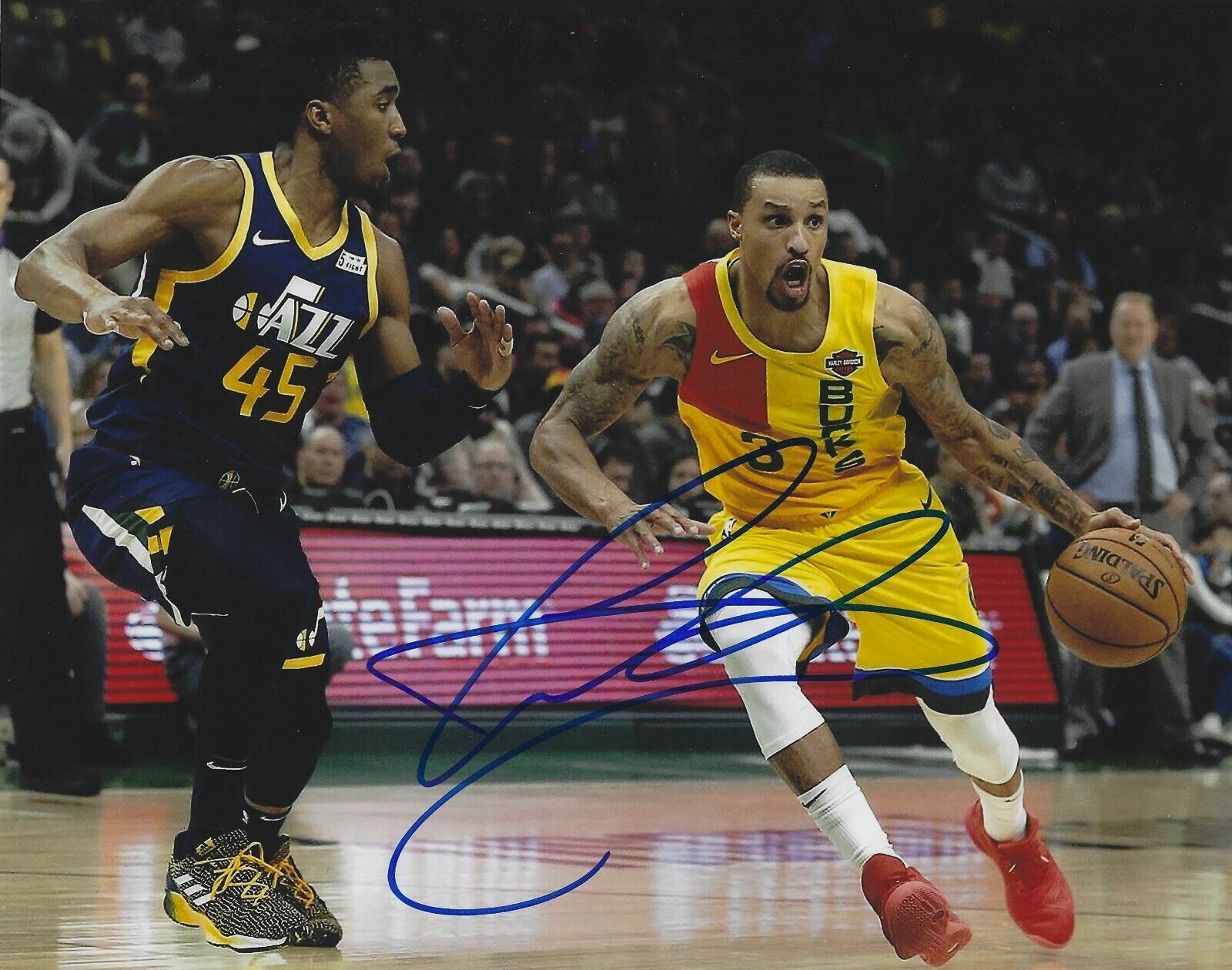 Signed 8x10 GEORGE HILL Milwaukee Bucks Autographed Photo Poster painting w/ COA