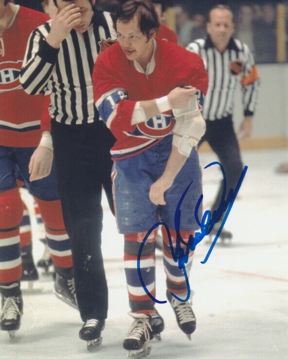 VINTAGE YVAN COURNOYER SIGNED MONTREAL CANADIENS 8x10 Photo Poster painting #3 Autograph