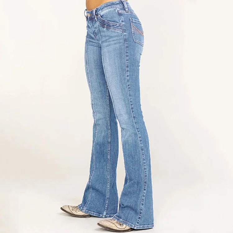 Classic Washed Bootcut Jeans