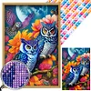 >SALE<5D DIY Full Square Drill Diamond Painting Owl Kit Home Decor Art 45x65cm