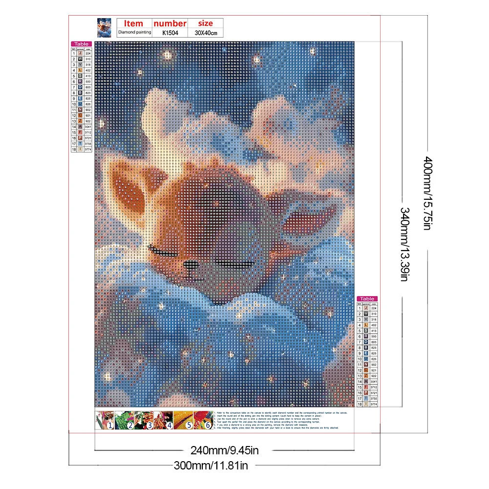 Full Round Diamond Painting 30*40cm - Deer Sleeping On The Cloud