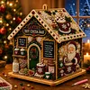 DIY Christmas House Pearl Painting Kit | 3D Wooden Holiday Decor