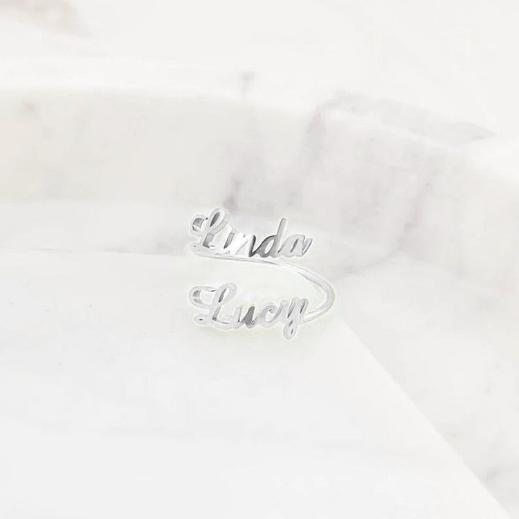Two Name Sterling Silver Ring