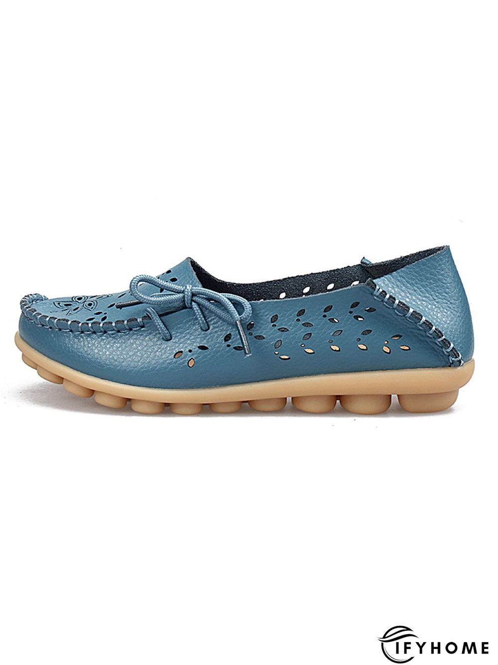 Cowhide Hollow Lace-up Portable Shoes | IFYHOME