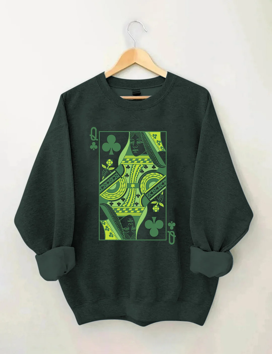 Queen Of Clubs St. Patrick's Day Sweatshirt 