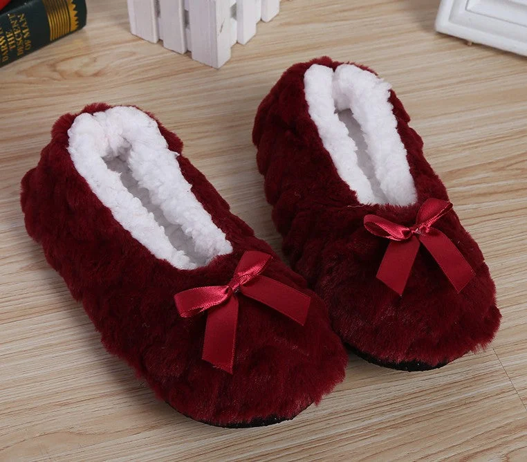 Mntrerm New Cute 2022 Indoor Home Slippers Warm Soft Plush Slippers Non-slip Indoor Fur Slippers Solid Color Cute Women Shoes
