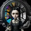 【Limited Stock Sale】Scary Big-Eyed Doll-14CT Stamped Cross Stitch 50*50cm/19.69*19.69in tapestrymarket