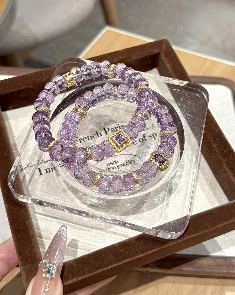 Natural Amethyst Bracelet | Relieve Anxiety · Enhance Intuition · Attract Positive Energy