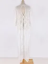 Short Sleeve Split-Side Backless Lace Cover-Up Swimwear