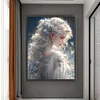 (Big Size) Silver-Haired Butterfly Girl - 11CT Stamped Cross Stitch 50*65cm/19.69*25.59in