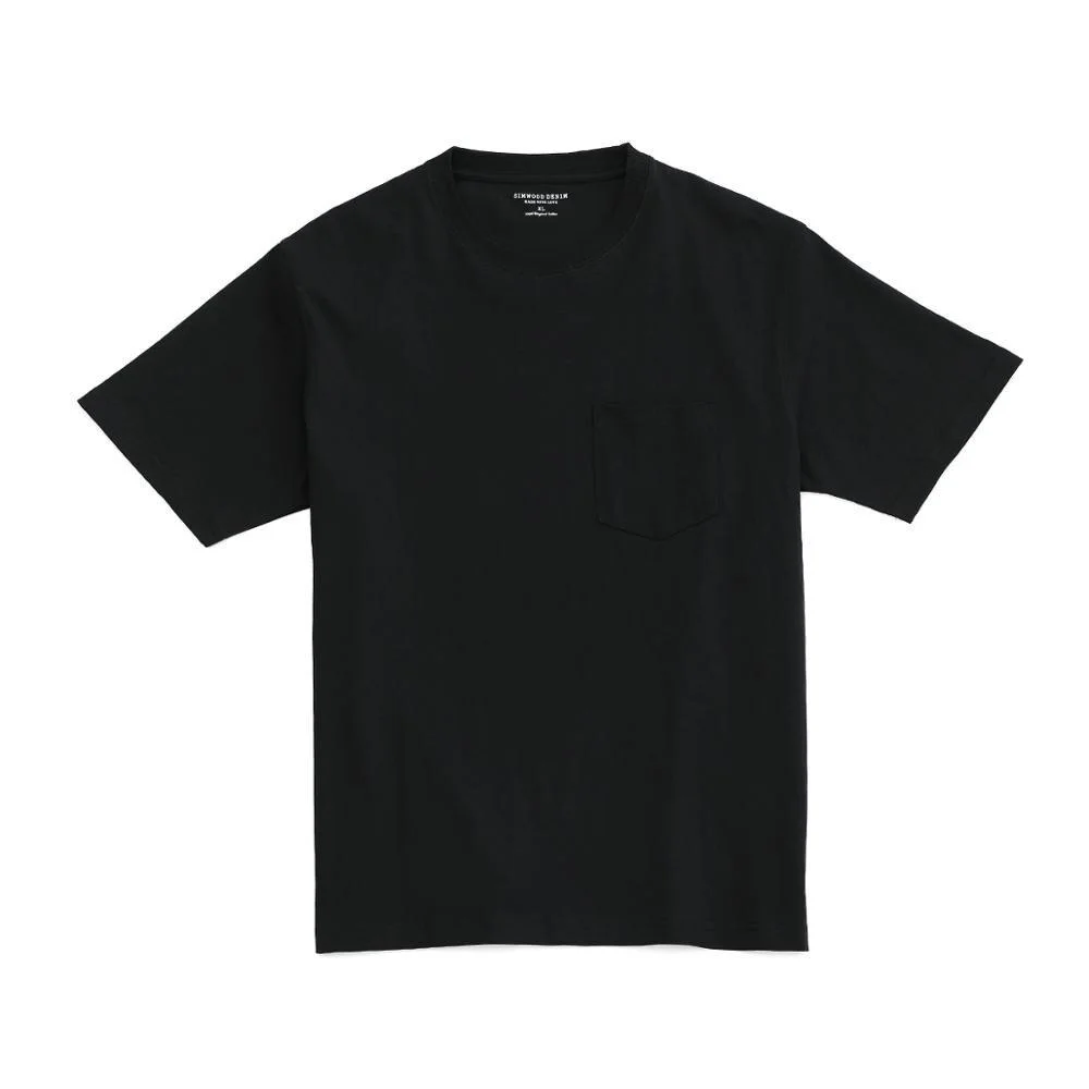 SIMWOOD 2021 summer new t-shirt men fashion chest pocket loose 100% cotton tshirt plus size tops brand clothing SJ170719
