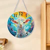 (US Only)2D Flat DIY Alpaca 5D Diamond Hanging Clock Art Craft for Living Room Decoration