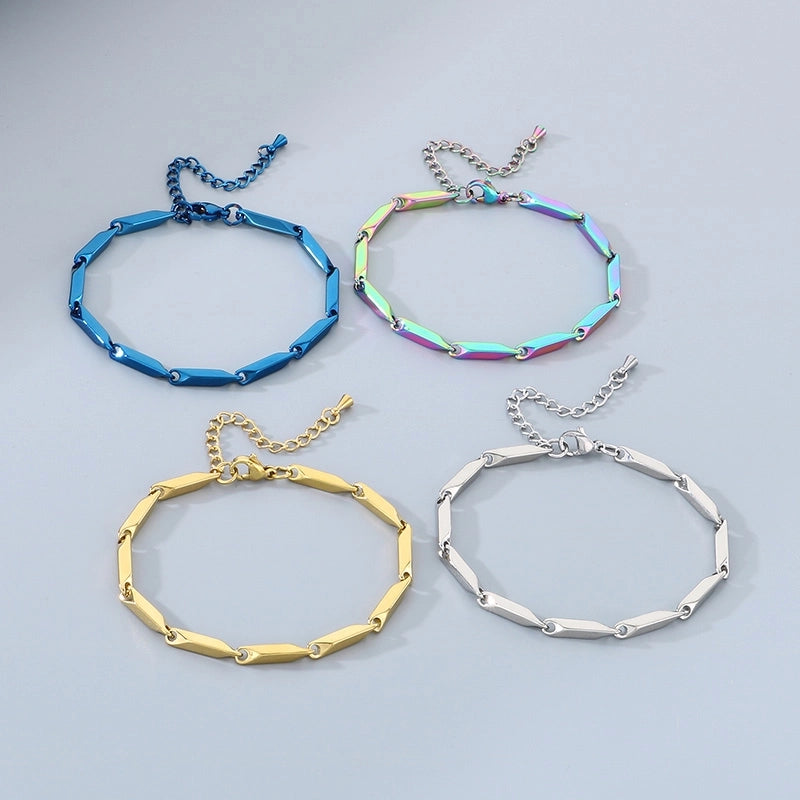 Minimalist Rhombus 304 Stainless Steel Unisex Bracelets Men Chain Bracelets