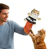 Cat Puppet Wrestler with Protective Sleeve Stuffed Animal Plush Cat Hand Glove Play & Enrichment for Boredom Busting Training and Exercise
