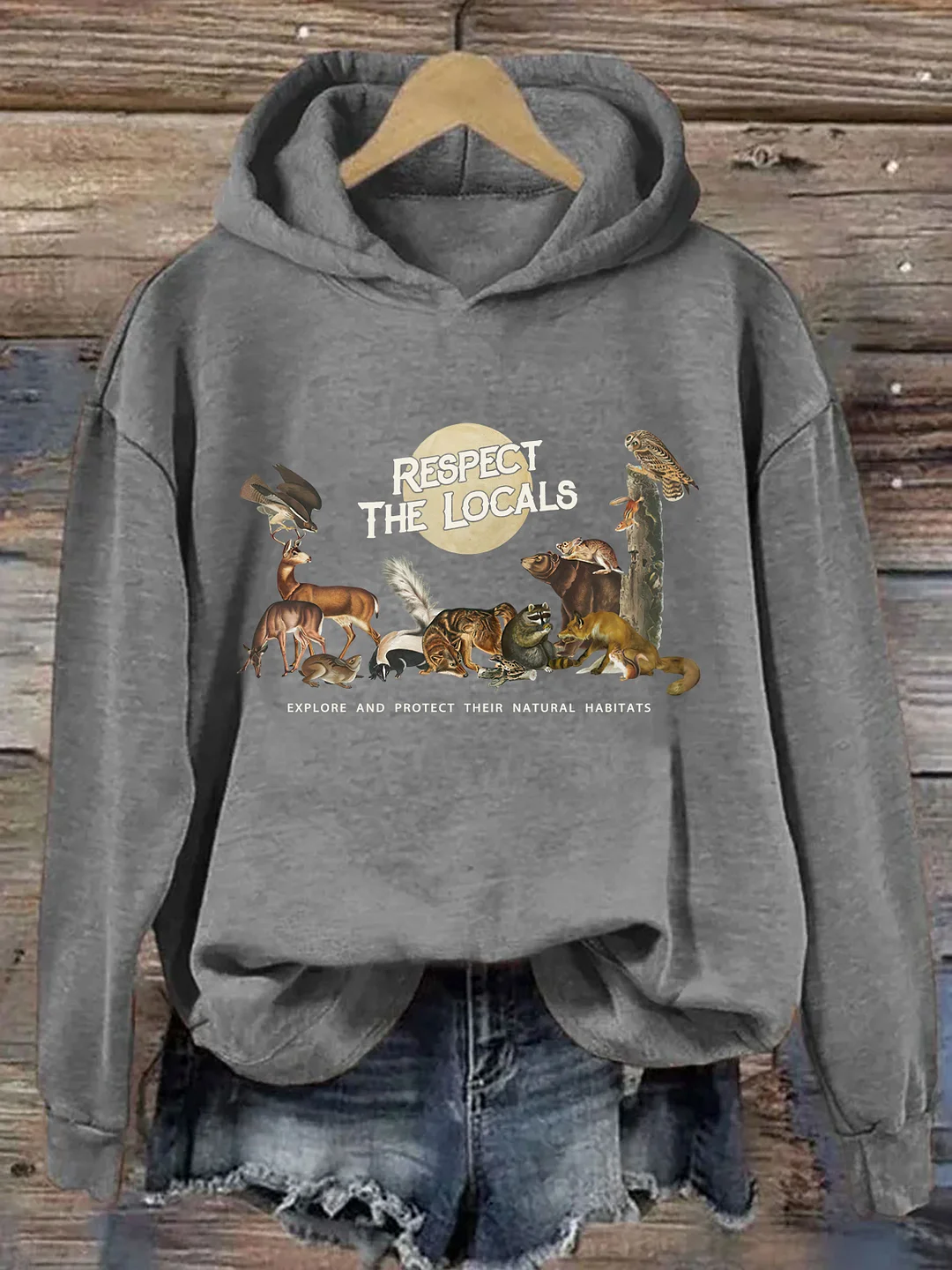 Respect The Locals Woodland Animals Hoodie