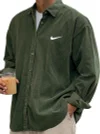 Men's Textured Corduroy Relaxed Fit Casual Shirt