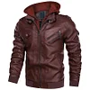 Mens Outdoor Cold-proof Motorcycle Leather Jacket by Inlyline