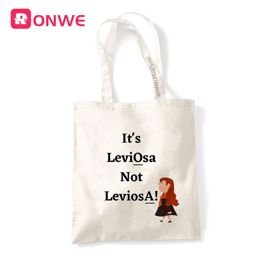 It's Leviosa Not LeviosA Reusable Women Shopping Canvas Bag Girl Tote Eco Shopper Shoulder Bags,Drop Ship