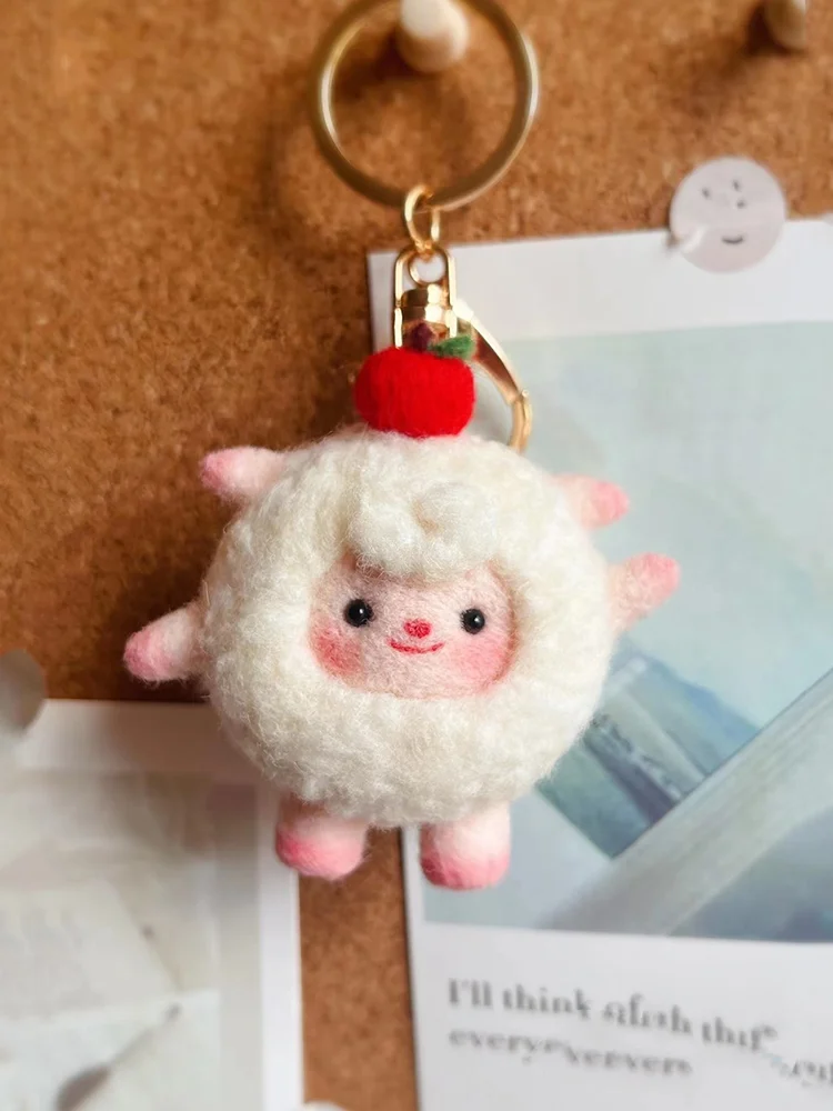 Wool Felt Poke Poke Music Handmade DIY Doll Material Bag Keychain