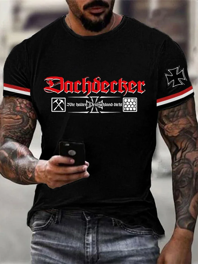 Herren Dachdecker Wir halten Deutschland bedrucktes T-Shirt
