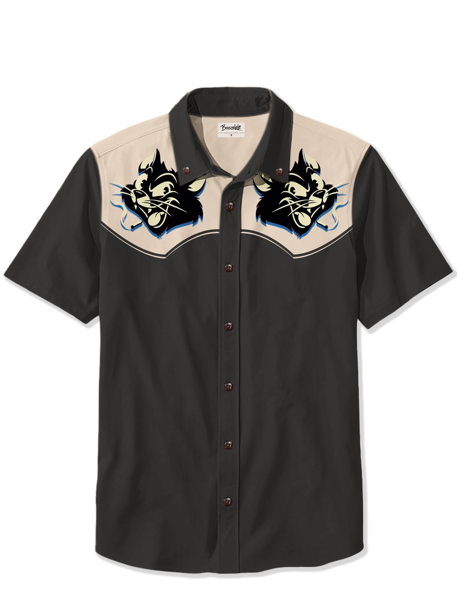 Retro Black Cat Cigarette - 100% Cotton Shirt