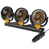 3 Head Electric Car Fan 2 Speeds Auto Air Circulation Fan for Home Desk Office