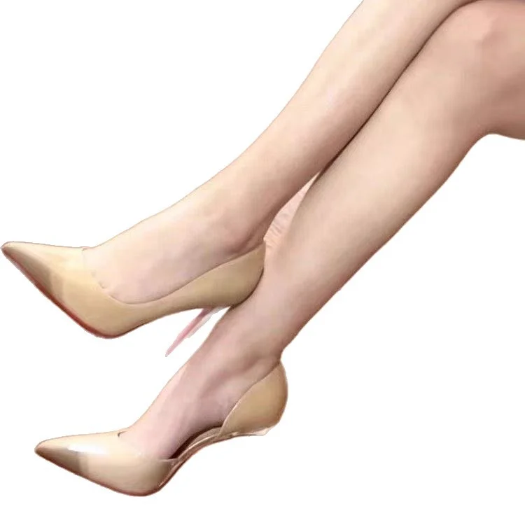 Breakj Breakj Side Air Sexy Nude High-Heeled Women Beautiful Fine Temperament Black Patent Leather Single Shoes 2025 New Spring And Autumn