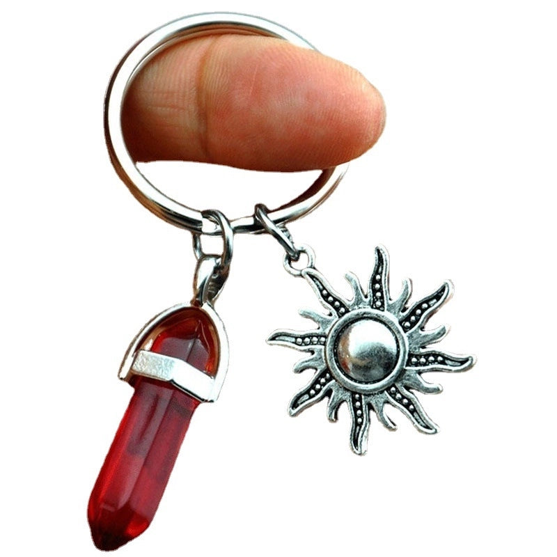 Minimalist Sun Moon Crystal Unisex Bag Pendant Keychain
