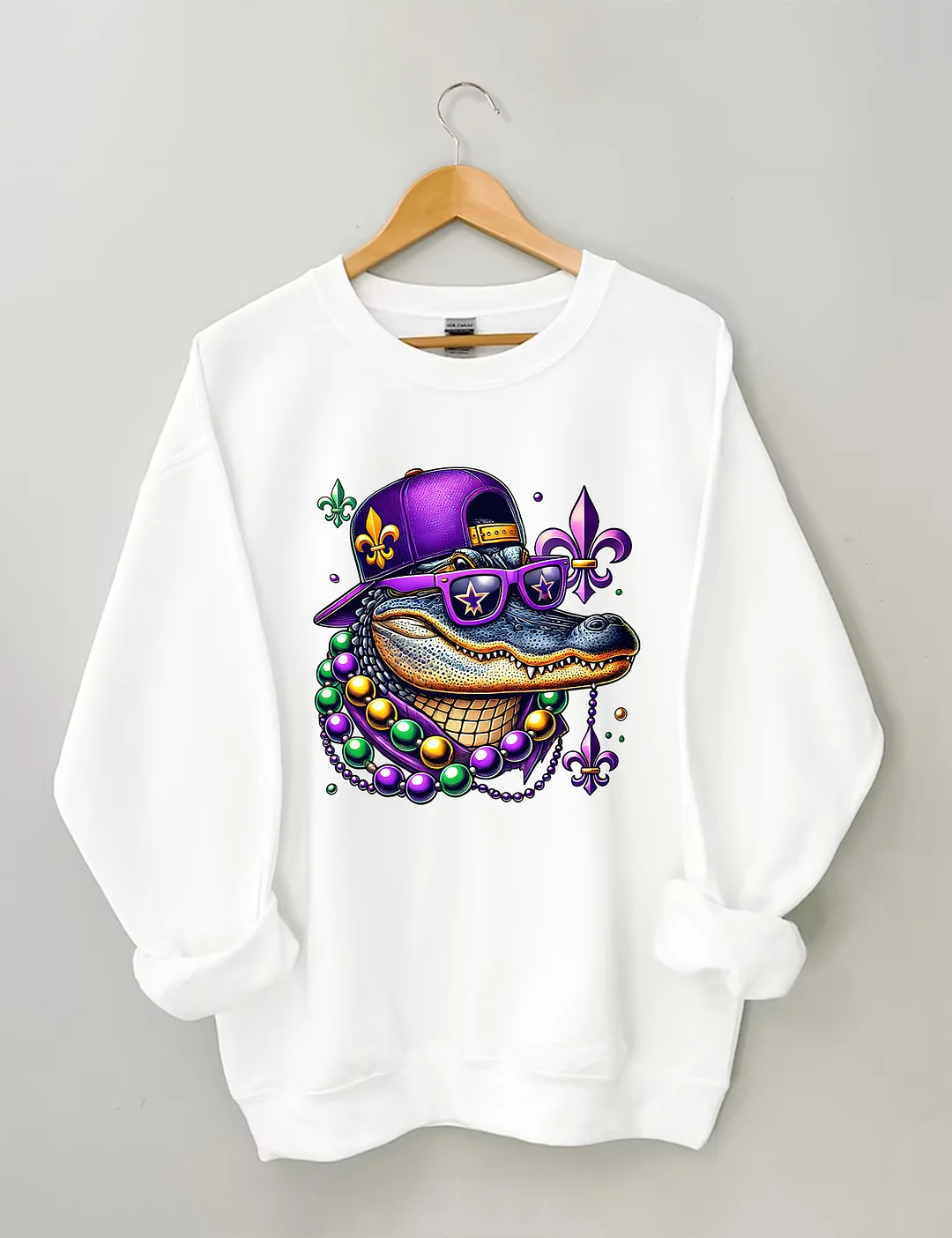 Mardi Gras Crocodile Sweatshirt