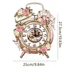(US Local)Acrylic Special Shaped Vintage Flowers 5D Diamond Painting Clock Art Craft