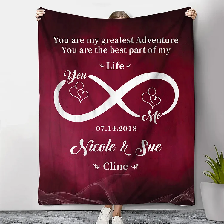 Personalized Couple Blanket Customized 2 Names & Date Blanket Gift for Him/Her - You Are The Best Part Of My Life