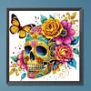 Blumen Schmetterlinge Schädel - speziell geformtes Diamantgemälde - 30*30cm