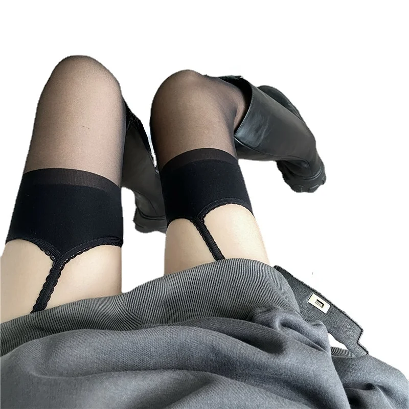 JK Solid Color Suspender Sexy Pantyhose Thigh High Stockings Long Socks