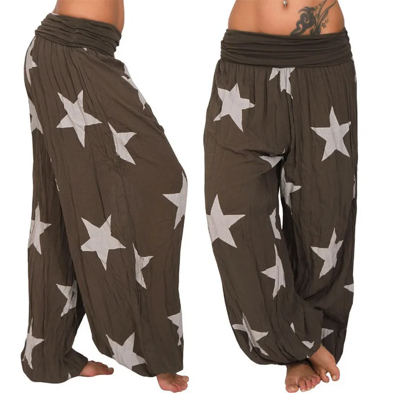Churchf Churchf Autumn Summer Star Print Solid Color Harun Pants Large Size Lantern Pants Ebaywish Hot Style