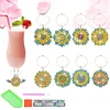 8PCS DIY Diamond Painting Art Wine Glass Charm Pendant Kits