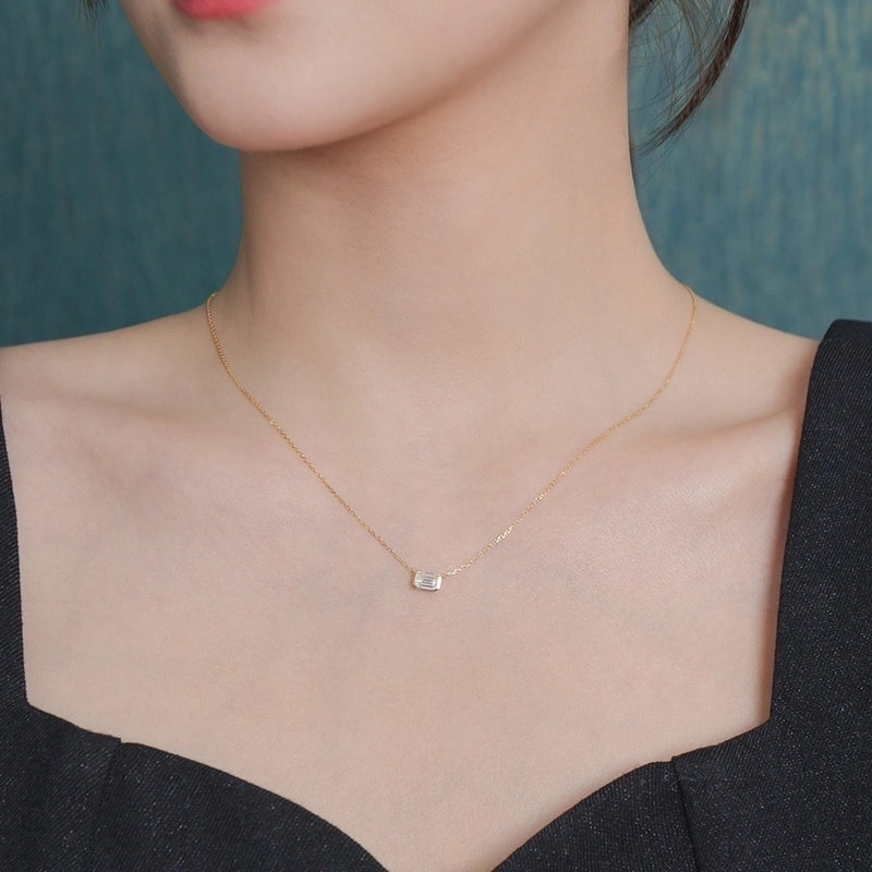 925 Sterling Silver Solid Color Pendant Necklace