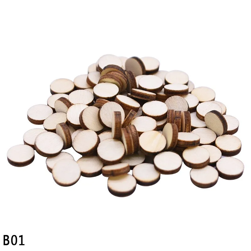1-10cm Natural Rustic Round Wooden Slice Circles DIY Laser Cut Log Discs Wedding Party Painting Decorations Wood Crafts