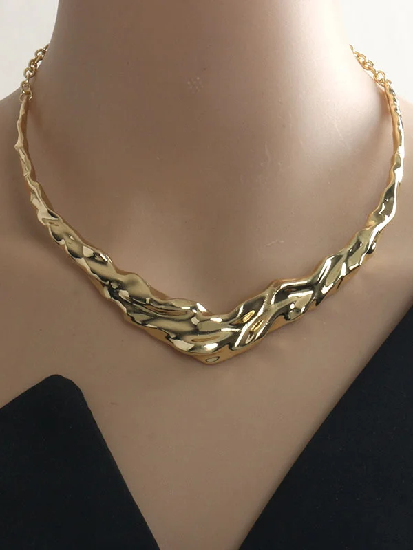 Solid Color Geometric Chains Necklaces Accessories