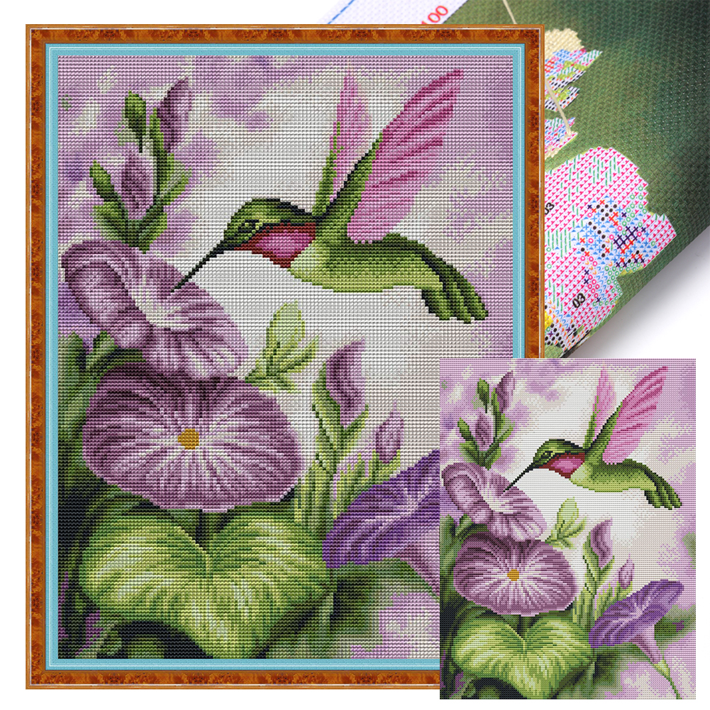 Full Embroidery Flower Bird Cross Stitch 11CT 3 Strands DIY Kit (SZX179)